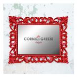 Specchiera Grace rettangolare rosso lucido 60x80